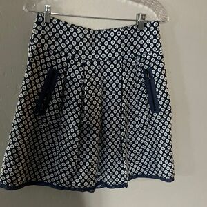 Maeve Navy and White Skater Skirt